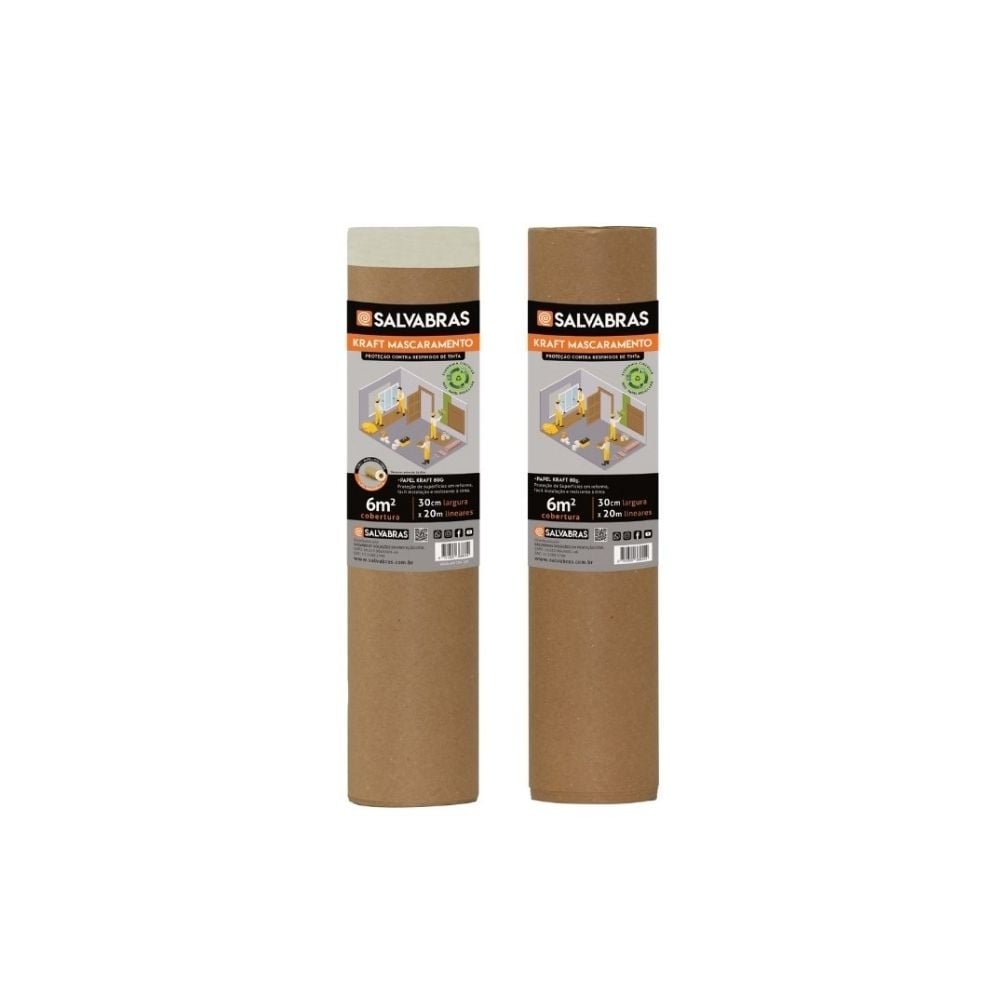 Proteção para Pintura Salvabras Kraft Mascaramento 030M X 20M | P00045