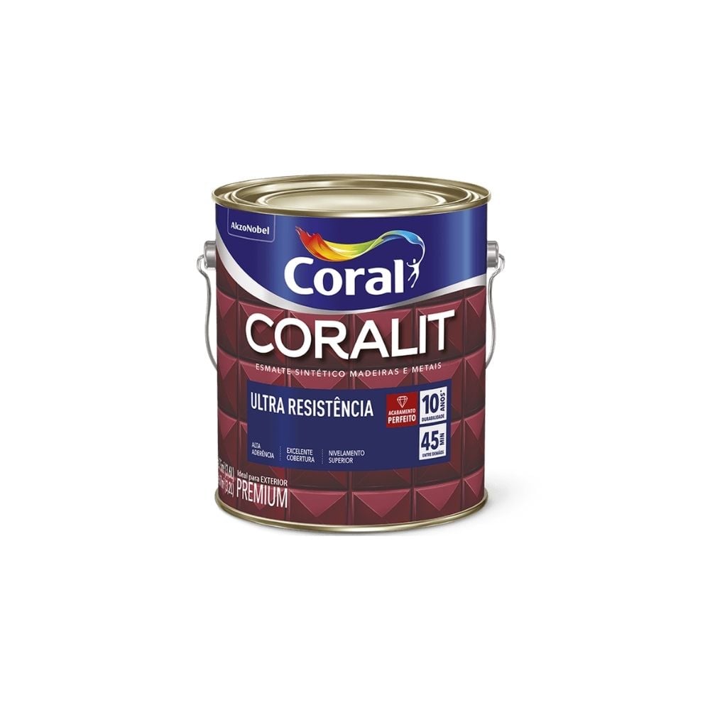 Esmalte Sintético Coralit Ultra Resistência 3,6L Branco Brilhante - imagem 1