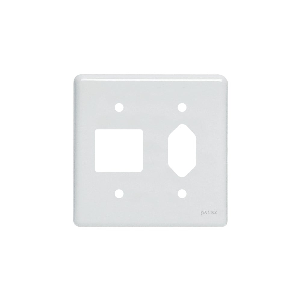 Placa Perlex Branca 4x4 (2 Saida+tomada) 23PL2/1T