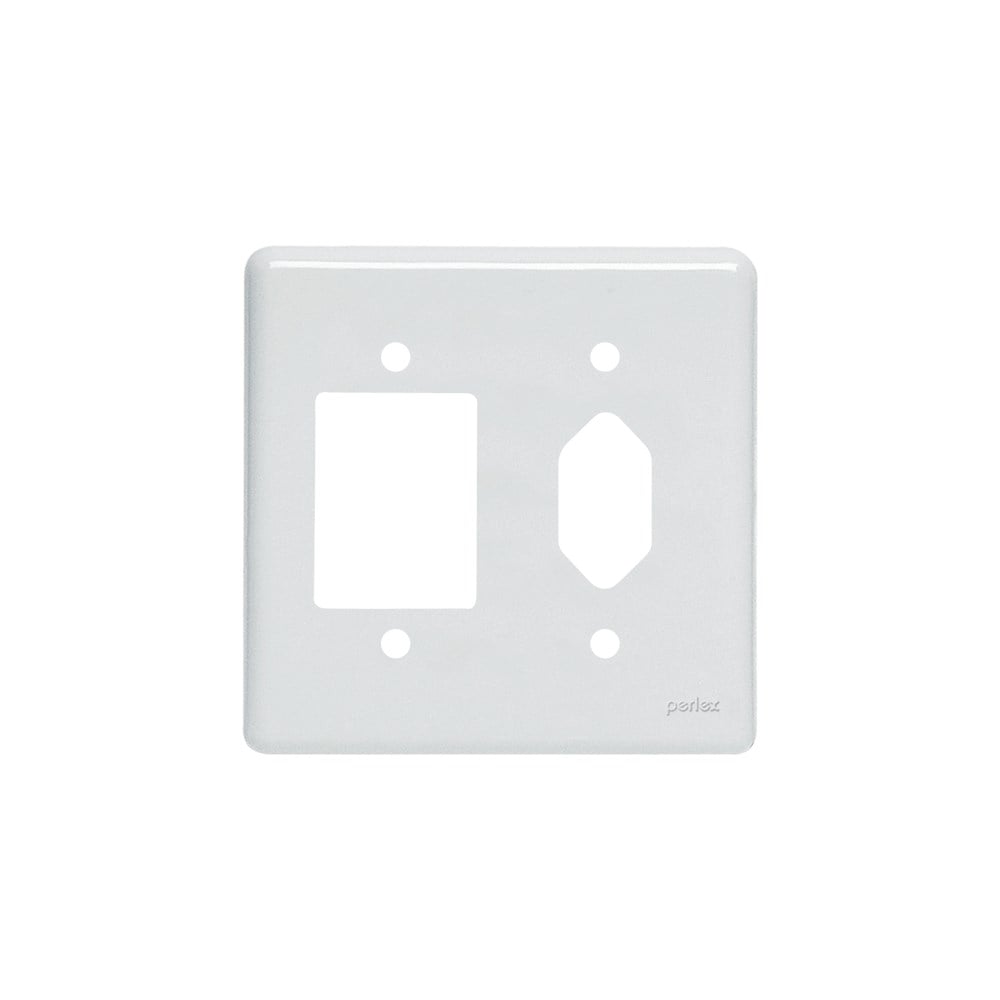 Placa Perlex Branca 4x4 (3 Saida+tomada) 23PL3/1T