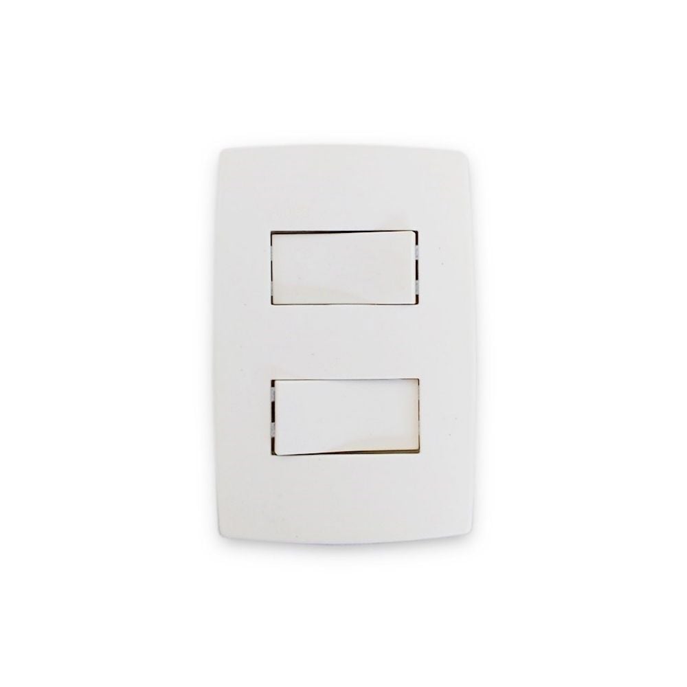 Conjunto Pial Plus - 4x2 Branco com Placa (2 Simples) | 612100