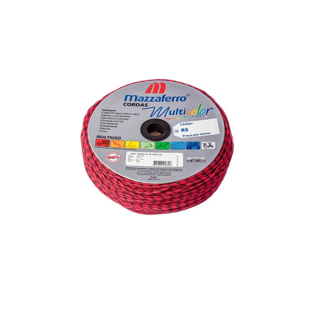 Corda Polipropileno Trançada Mazzaferro 5.0MM Colorida 250M 29CRE0503M