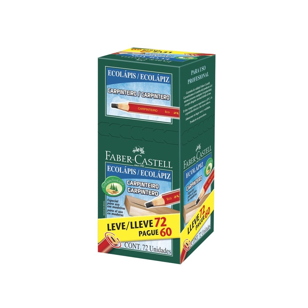 Lapis Carpinteiro Faber Primeira Linha com 72 Peças PM/2835