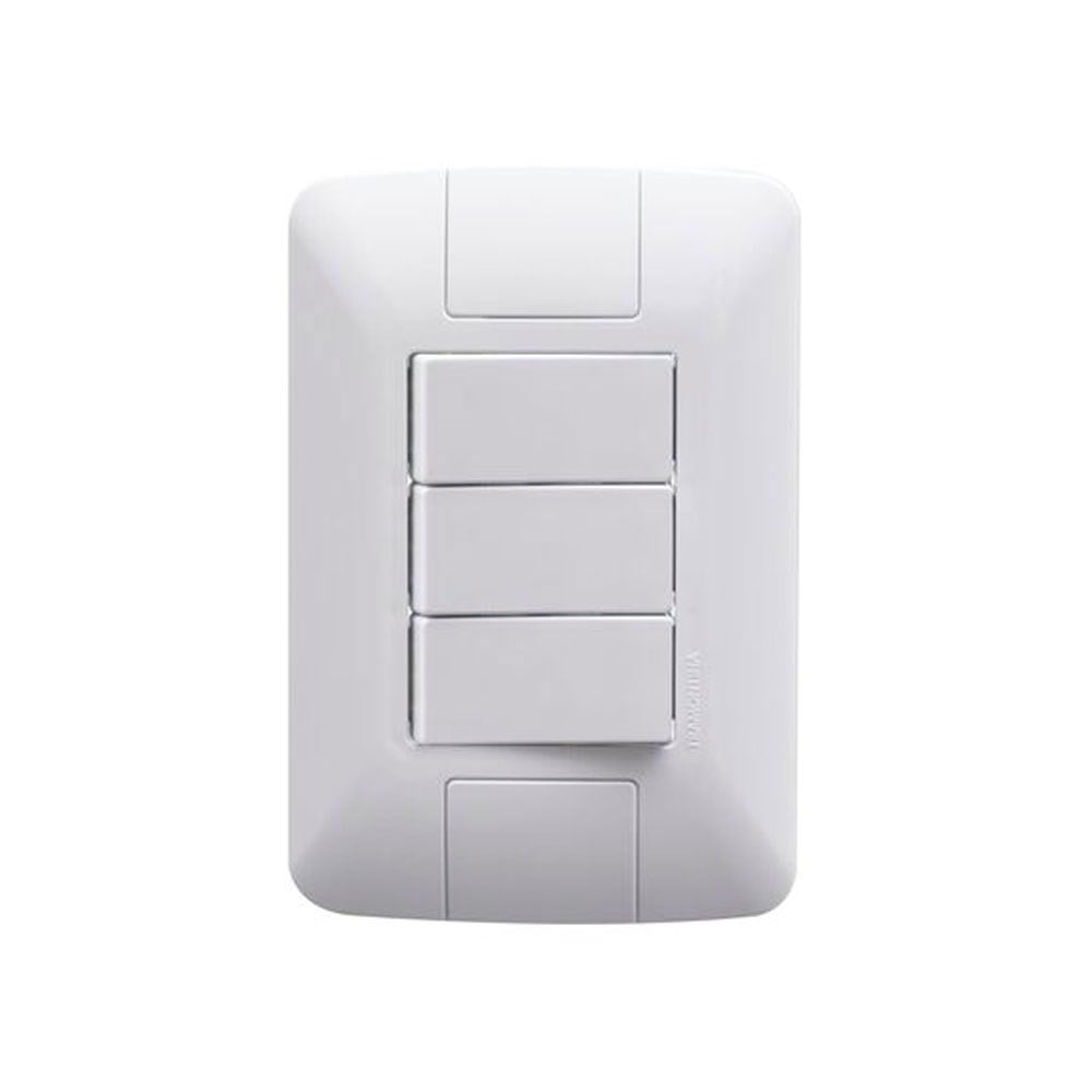 Conjunto Tramontina Aria 4X2 Branco com Placa 3 Simples 57241/070