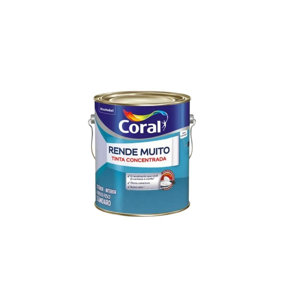 Tinta Acrílica Fosca Concentrada Coral Rende Muito 3,2L - Algodão Cinzento - imagem 1