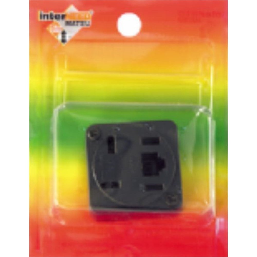 Tomada Fone Externa com 1 Modular Preta Cartela 365