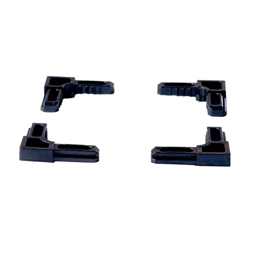 Acessório Canto para Perfil Tela Mosquiteira Decal 009 Preto Kit com 4 Peças KIT-009-PTO