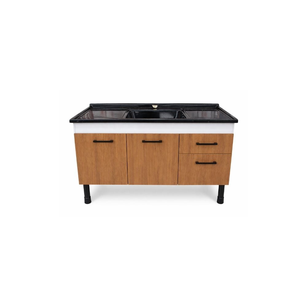 Gabinete para Banheiro Light 1,20m com Pés 2 Portas 114x50x82cm Marrom - imagem 1