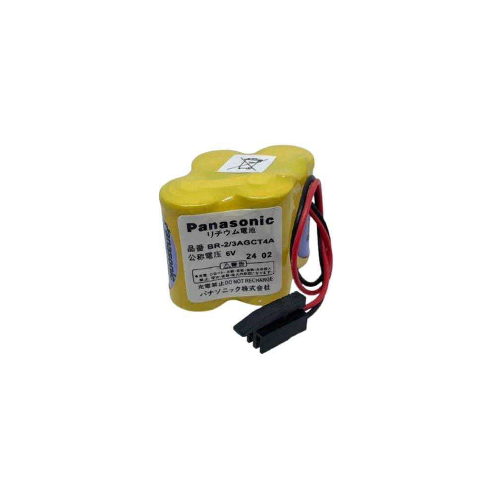 Bateria CNC Fanuc Panasonic BR-2/3AGCT4A Plug Preto Original - imagem 1