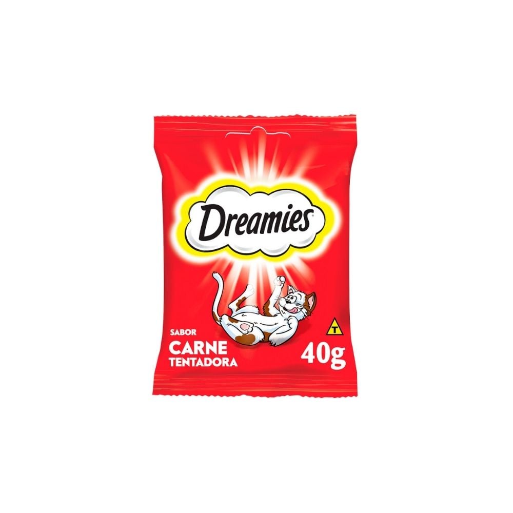 Petisco Para Gatos Adultos Sabor Carne Tentadora Dreamies 40g - imagem 1
