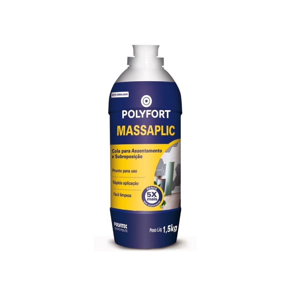 Cola Azulejo Pastilha Massaplic Polyfort - 1,5kg Pulvitec | FA022