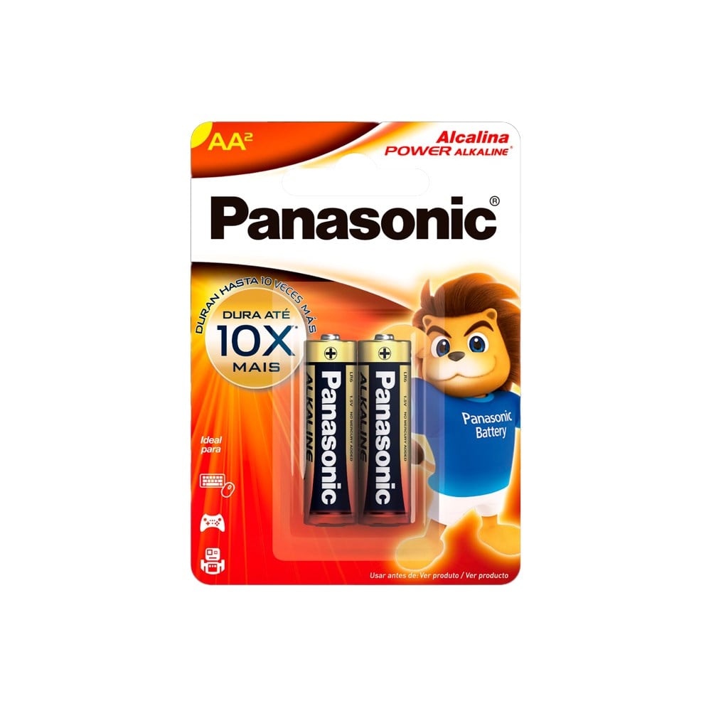 Pilha Panasonic Alcalina Pequena AA Cartela 2 Peças LR6XAB/2B192