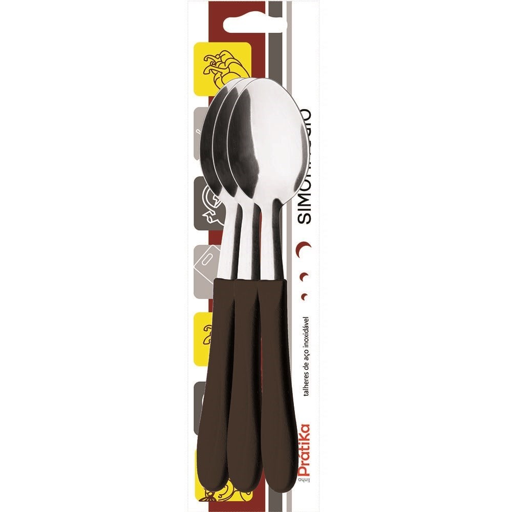 Colher Simonaggio Mesa Pratik 3 Peças Preta 120.103.0101.002