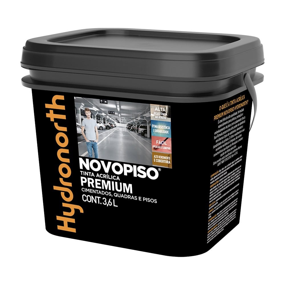 Tinta Hydronorth Novopiso Premium Piso 3.6L Fosco Laranja Galão