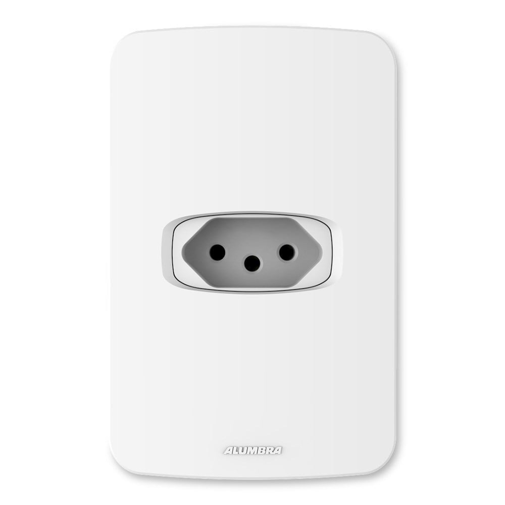 Conjunto Alumbra Gracia 4X2 Branco com Placa 1 Tomada 20A 85334
