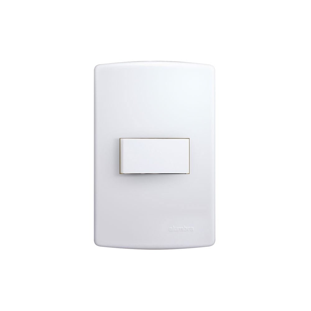 Conjunto Siena 4X2 Branco com Placa 1 Simples Horizontal 6511