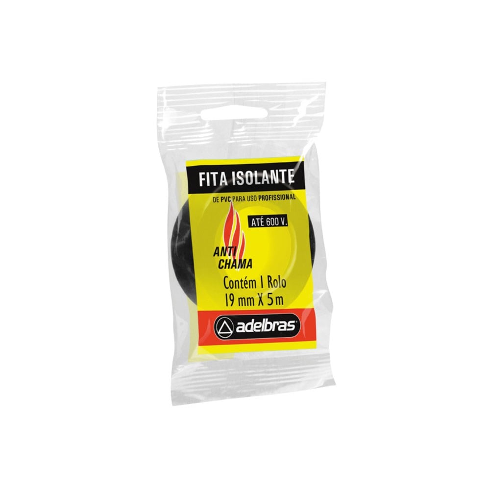 Fita Isolante Adelbras 5MX19MM Preta 803060007