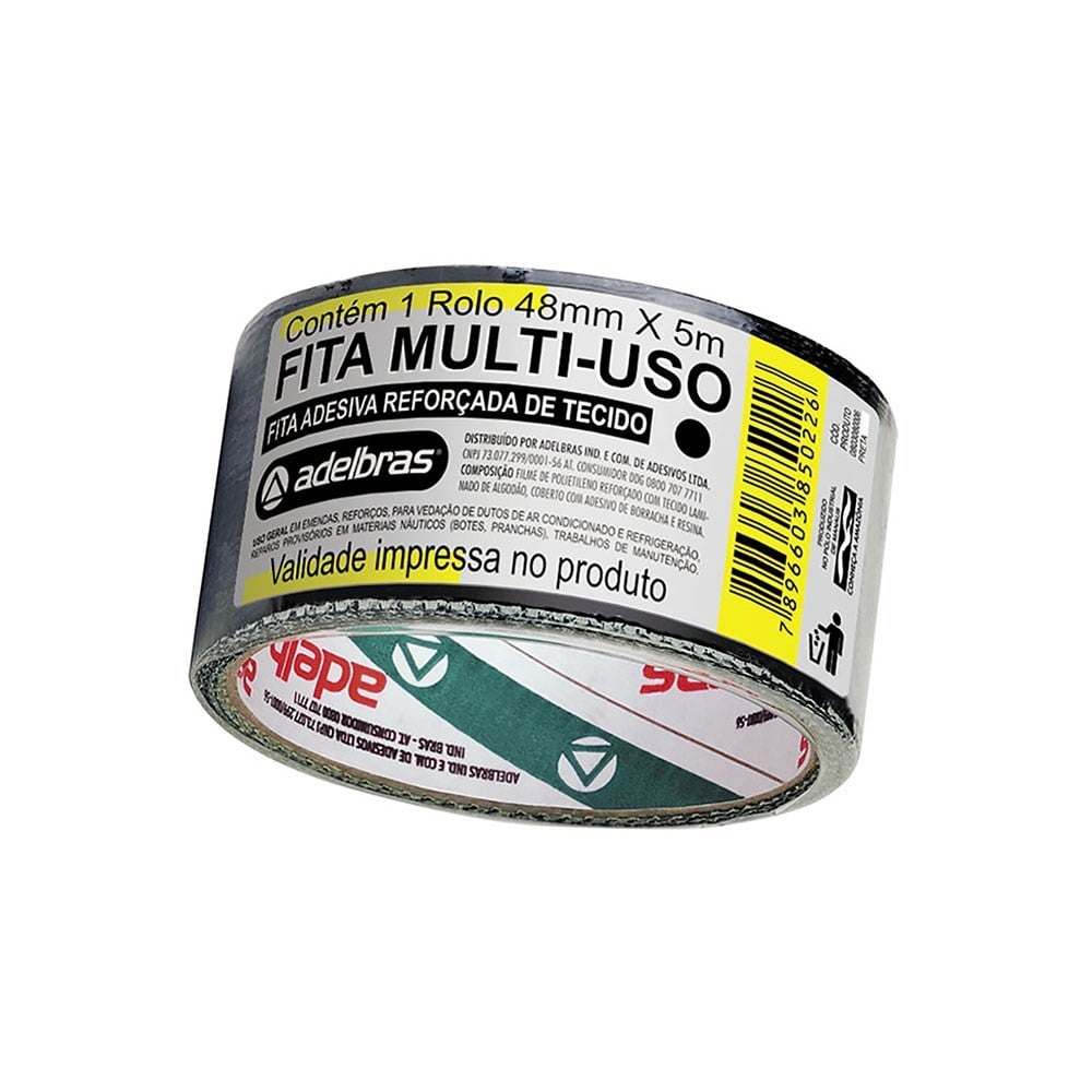 Fita Silver Tape Adelbras 48 X 5m Preta 803080006