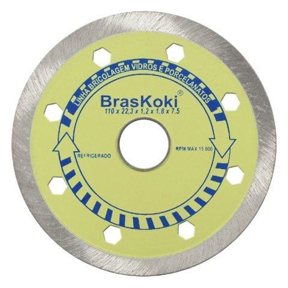 Disco Diamantado Braskoki 110mm Vidros Porcelanatos Água 242810202