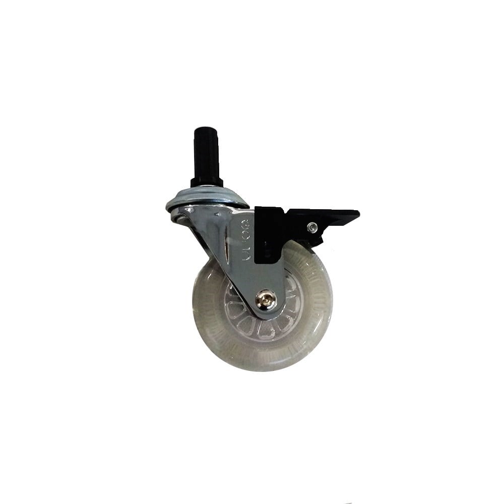 Rodízio Gold Silicone Pino Giratório com Trava 75 SGP140005