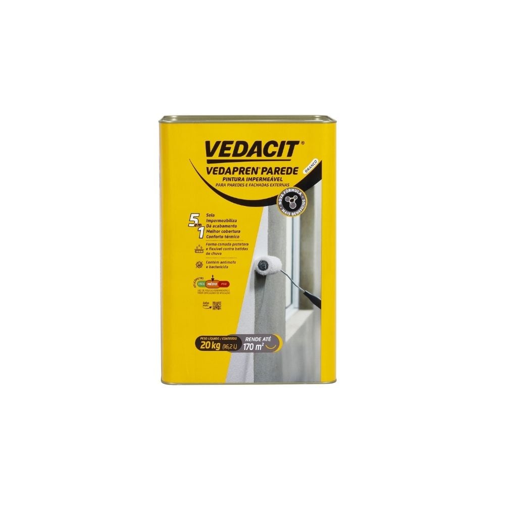 Pintura Impermeável Vedacit Vedapren Parede Branco 20Kg | 112860 - imagem 1