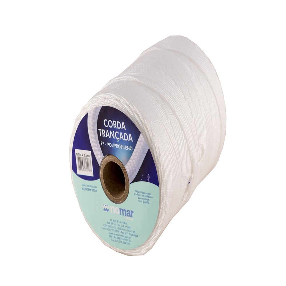 Corda Polipropileno Trançada Riomar 02.5MM Branca 323M 33225061