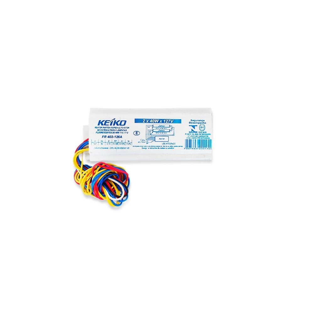 Reator Keiko Partida Rápida Dupla 2x40Wx127V FR402-126A