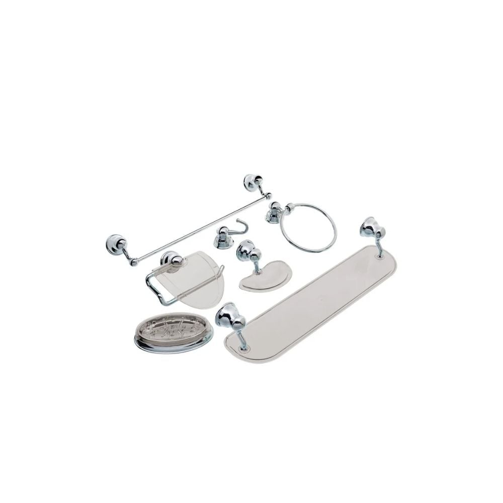 Kit Banheiro Mondo Cromado/Fume 7 Peças | 4040313 - imagem 1