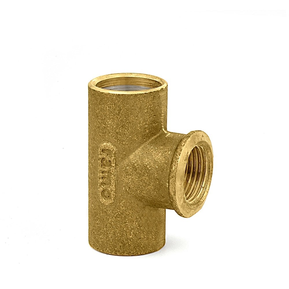 Tee de Redução Latão Ramo Rosca Fêmea 22X1/2X22" 20