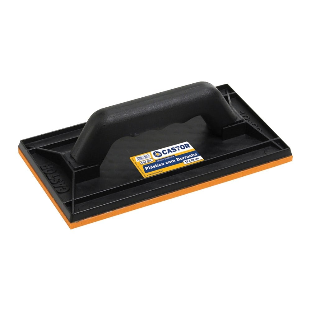 Desempenadeira PVC Castor 12x22 com Borracha Preta 23