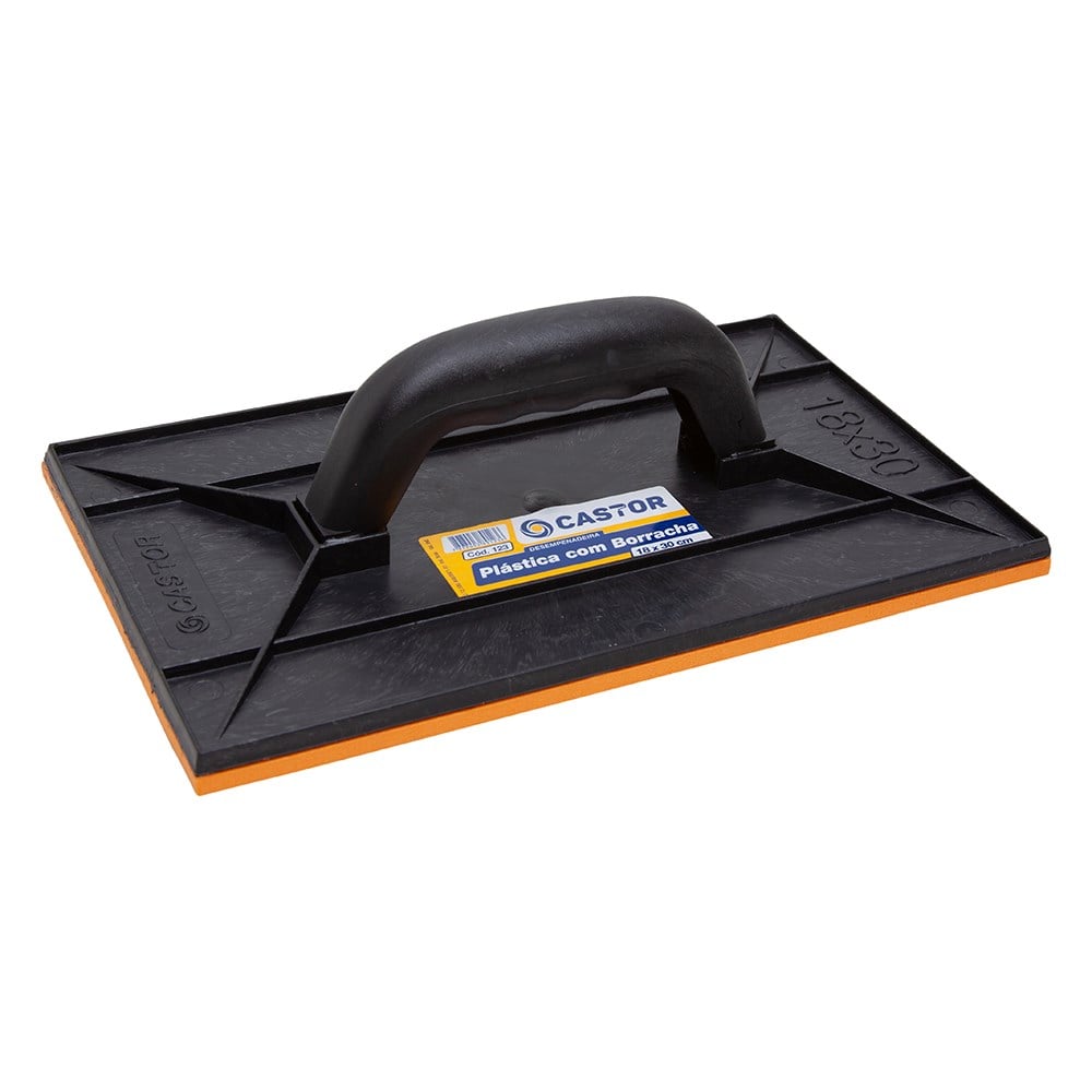 Desempenadeira PVC Castor 18x30 com Borracha Preta 123