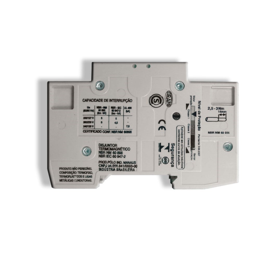 Disjuntor Siemens DIN Tripolar 4A (C) A7B10000046408