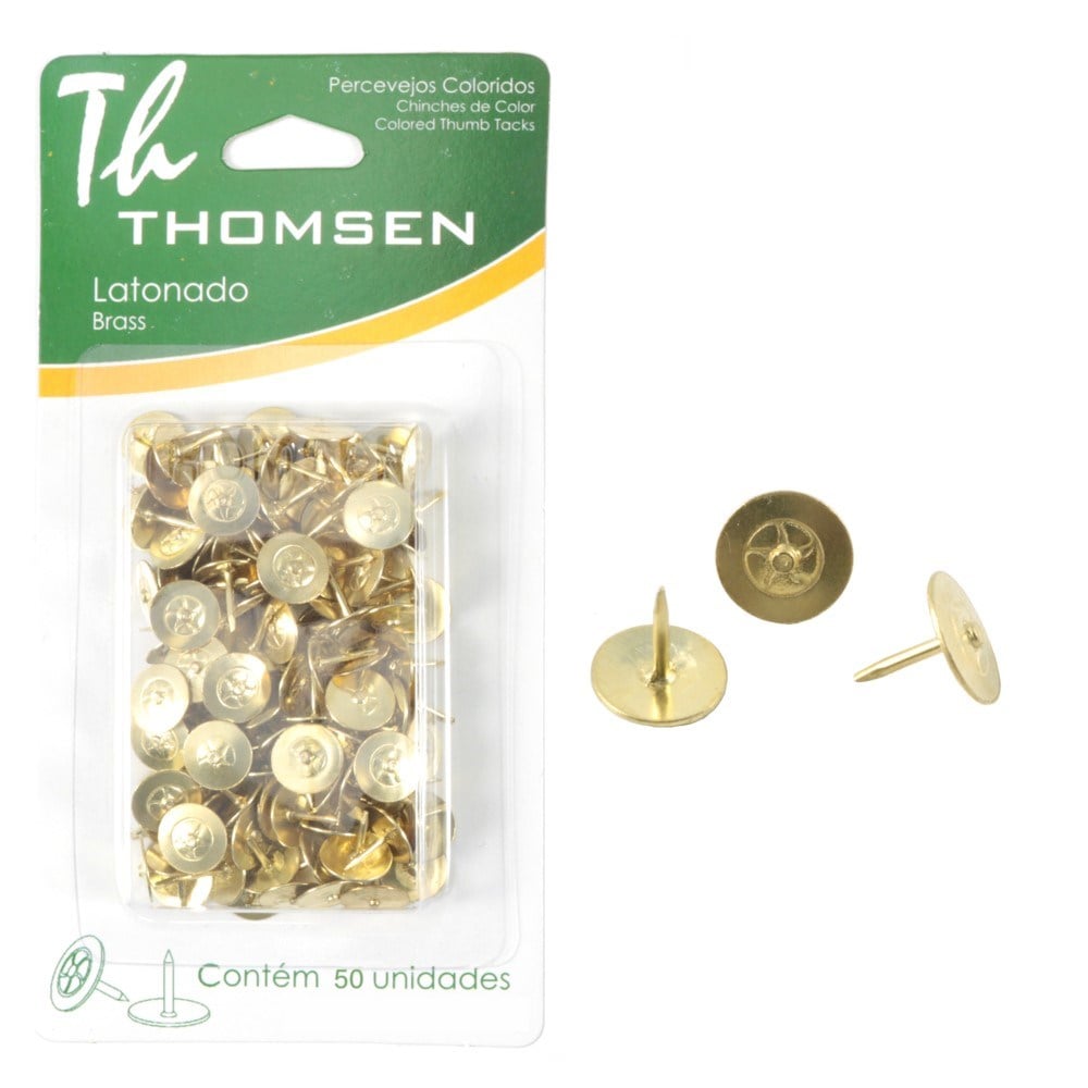 Percevejo Thomsen Latonado Cartela com 50 Peças PL-012