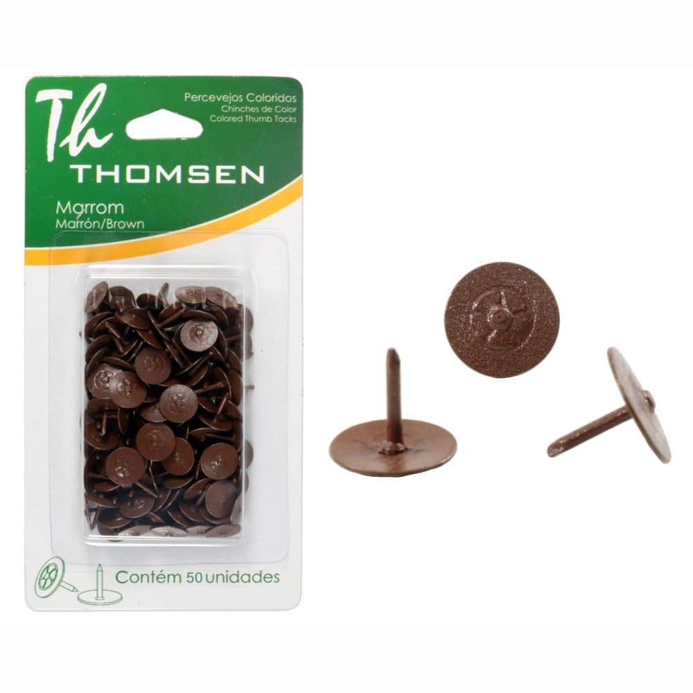Percevejo Thomsen Marrom Caixa com 50 Peças PC-028