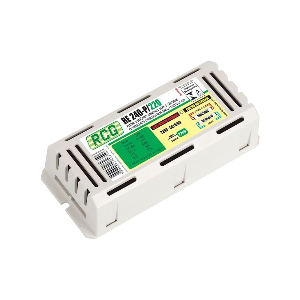 Reator Eletrônico RCG 2X36/40W Alto Fator Bivolt 89001