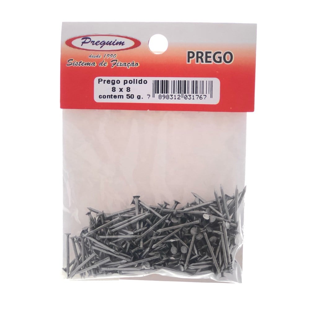 Cartela Prego Preguim com Cabeça 08X08 com 50 Gramas 1767