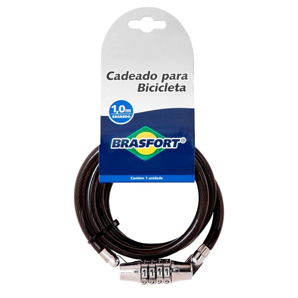 Cadeado Bicicleta Brasfort com Segredo 08mmx1m 7017