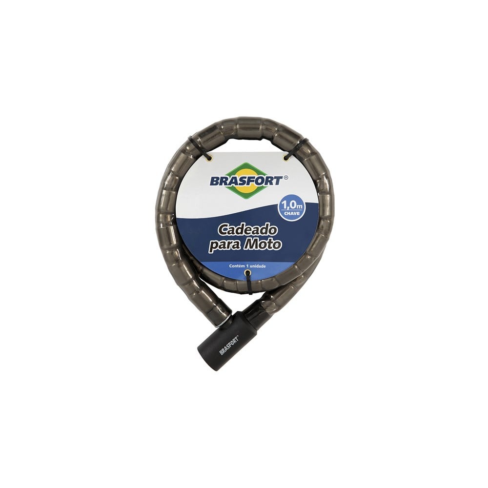 Cadeado para Moto Brasfort com Chave 22x1.0m 7012