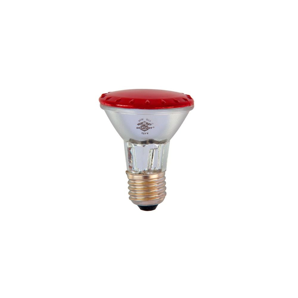 Lâmpada Halógena Par 20 Brasfort 50W 127V Vermelha 7289 - imagem 1