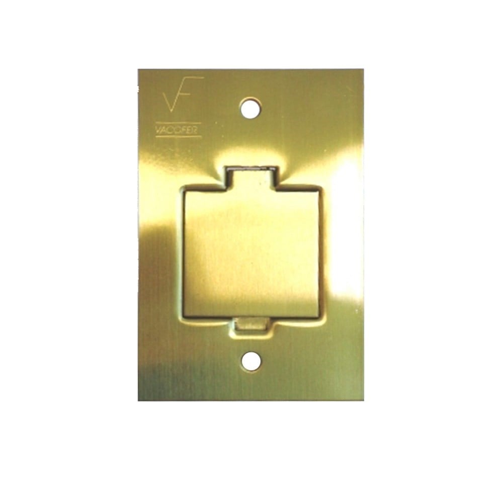 Placa Piso Latão 4x2 "Tomada Fone" com 1 Tampa Unha PP20/00