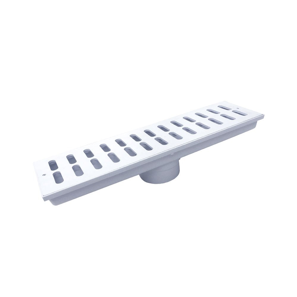 Ralo Linear Ferplastik Caixa Coletora 15X 50cm com Grelha Branca PRB098
