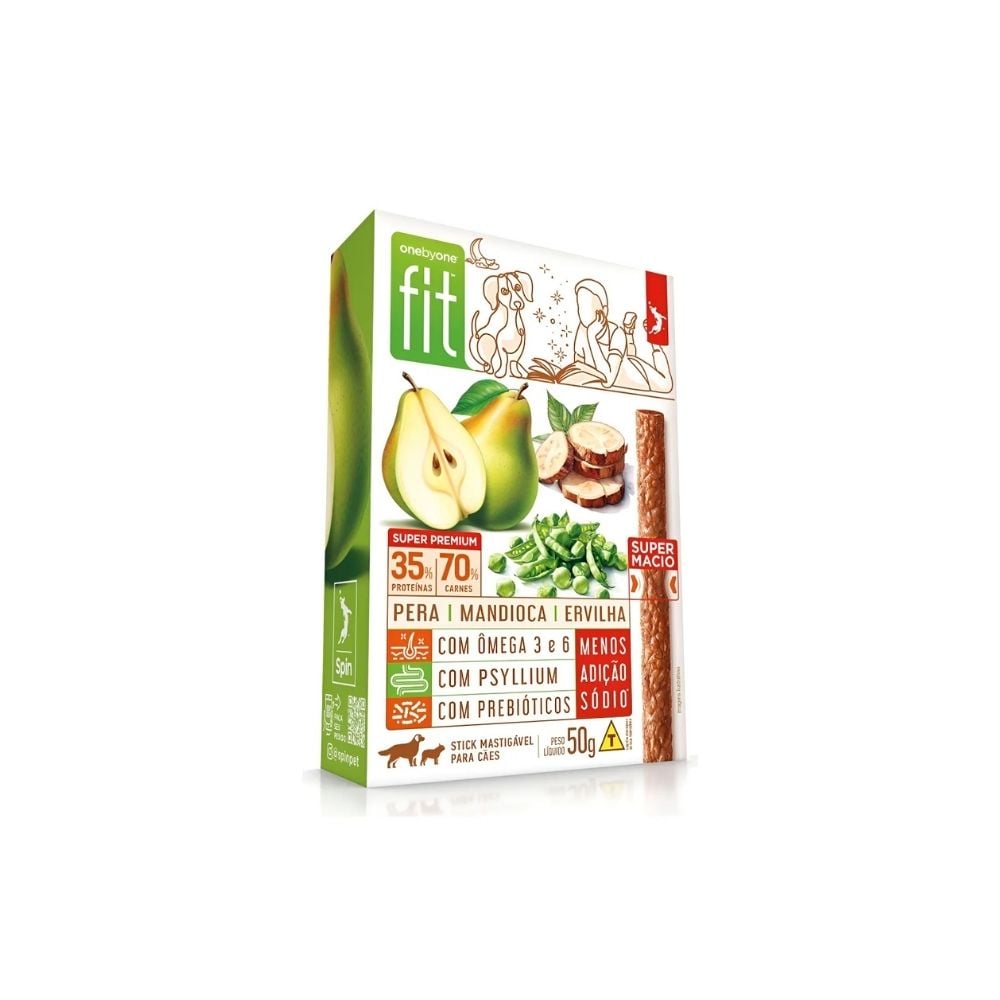 Petisco para Cães Sabor Pera Mandioca E Ervilha Spin Fit 50g - imagem 1