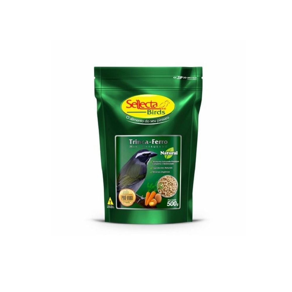 Ração Extrusado Sellecta Trinca Ferro Natural Birds 500g - imagem 1