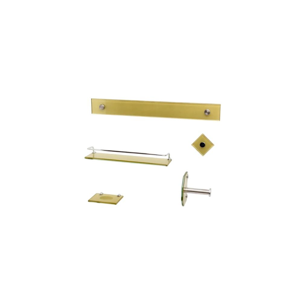Kit Luxo Retangular de Vidro Dourado Vildrex - imagem 1