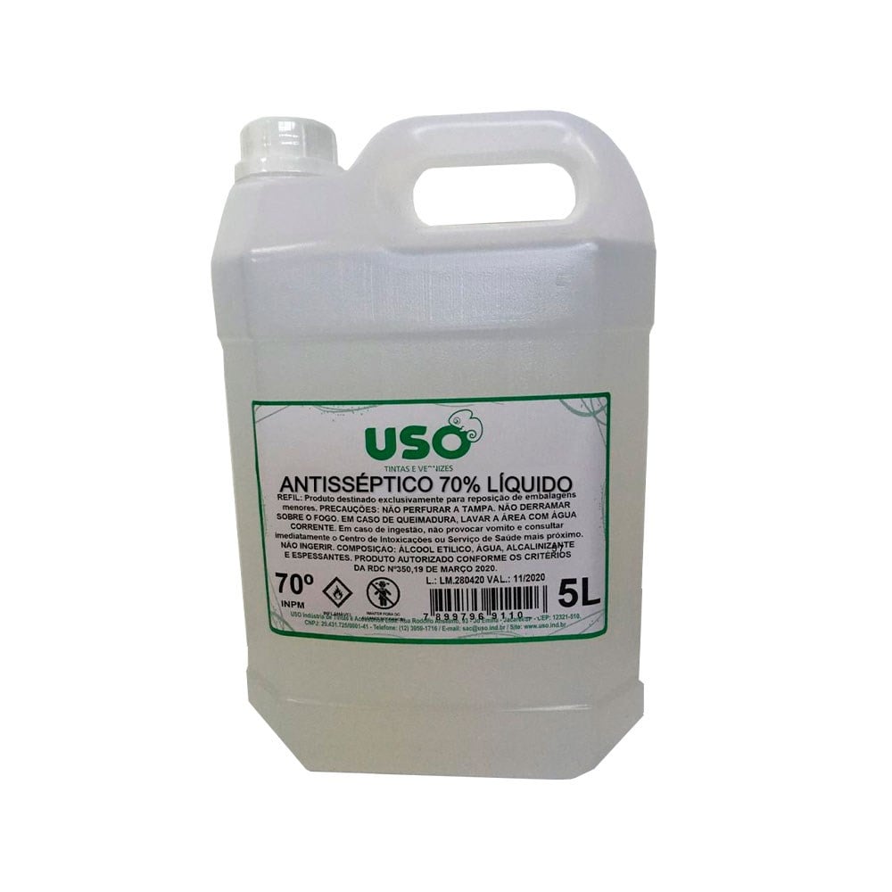 Álcool Líquido Uso 70% 5 Litros | 1105-1