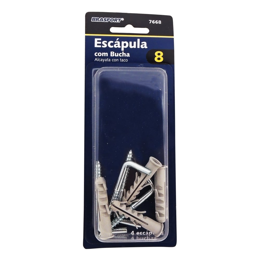 Cartela Escapula com Bucha Brasfort 08 Cartela com 04 Peças 7668