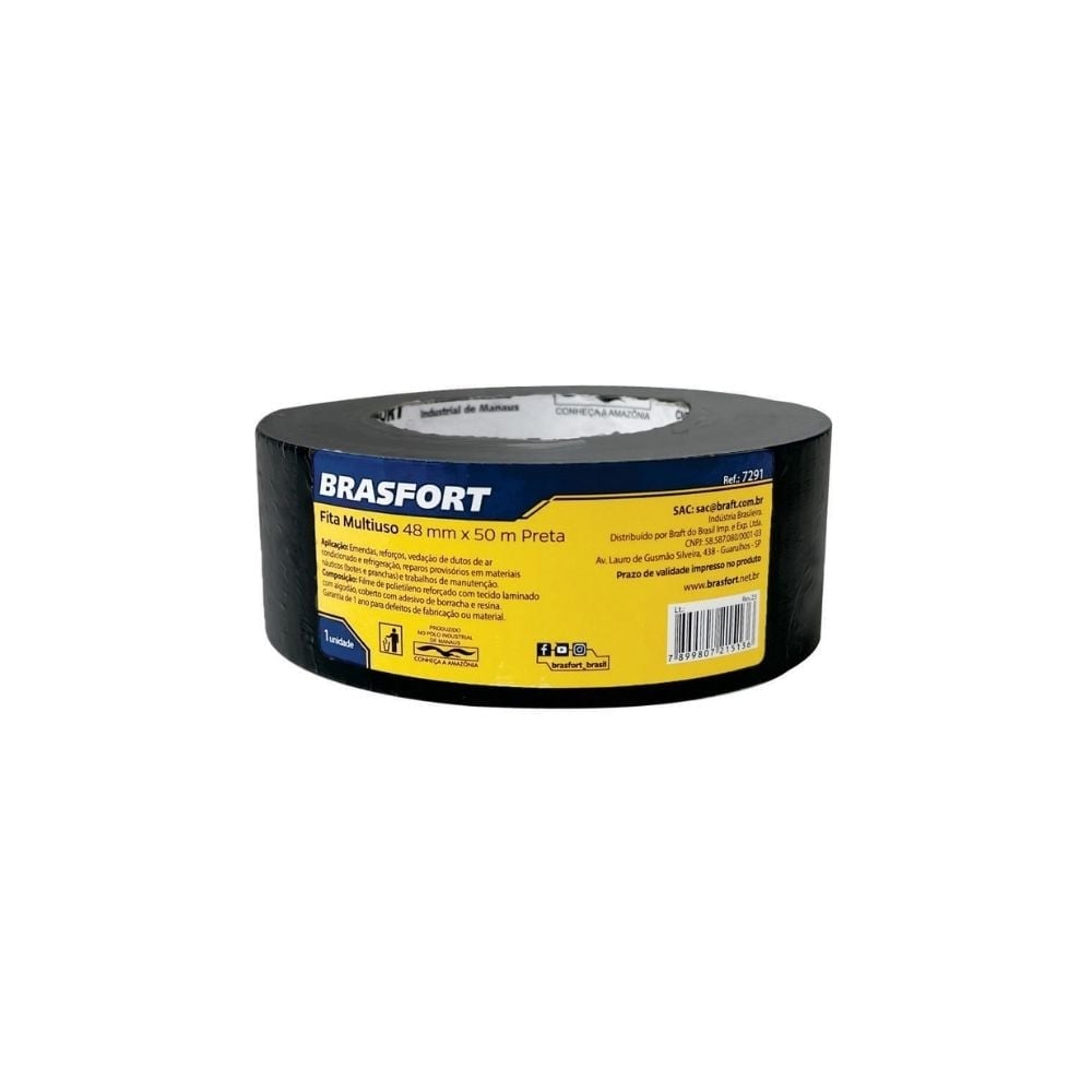 Fita Silver Tape Brasfort Multiuso 48mm x 50m Prata | 7291