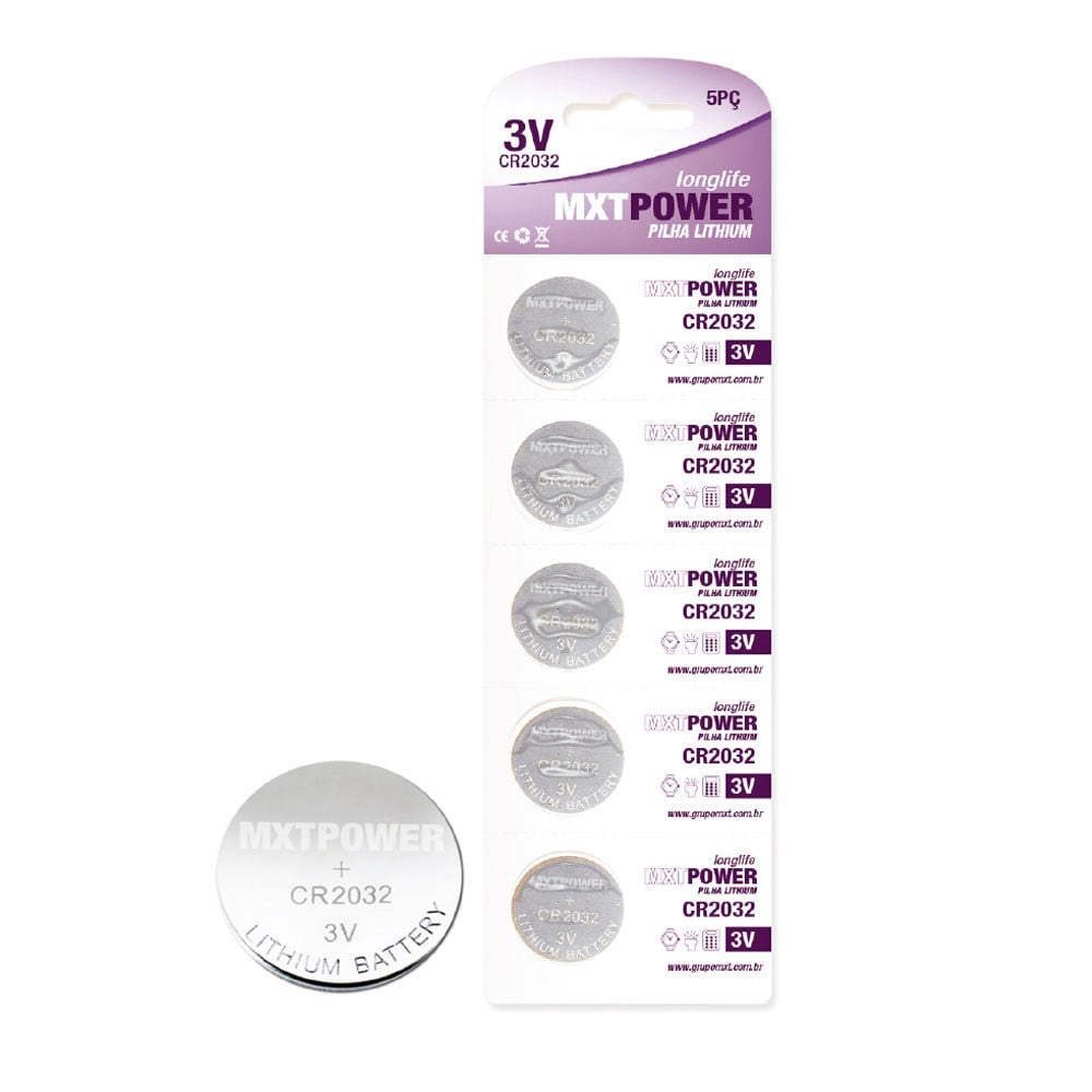 Pilha Mxt Bateria 3V CR2032 com 5PECAS 28.17.80