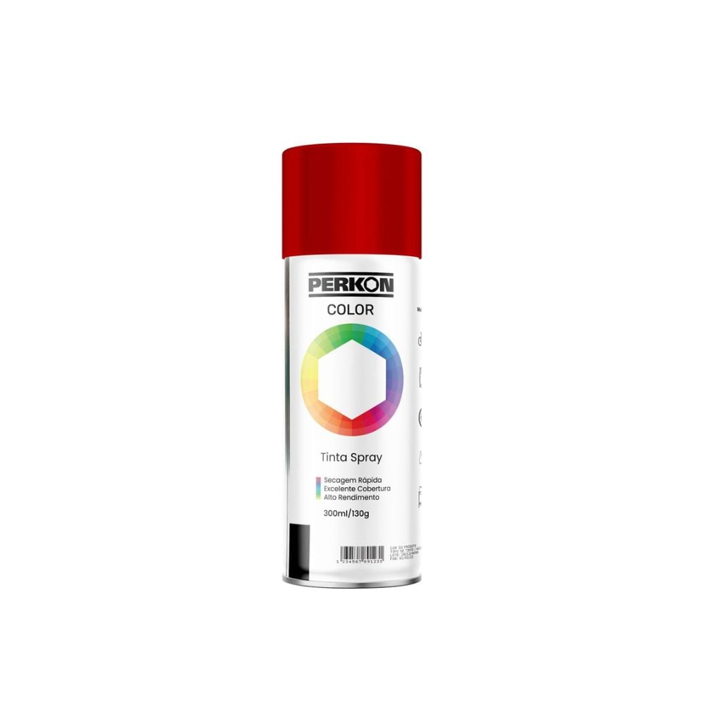 Tinta Spray Perkon Alta Temperatura Vermelho - 300ML | 7172 - imagem 1
