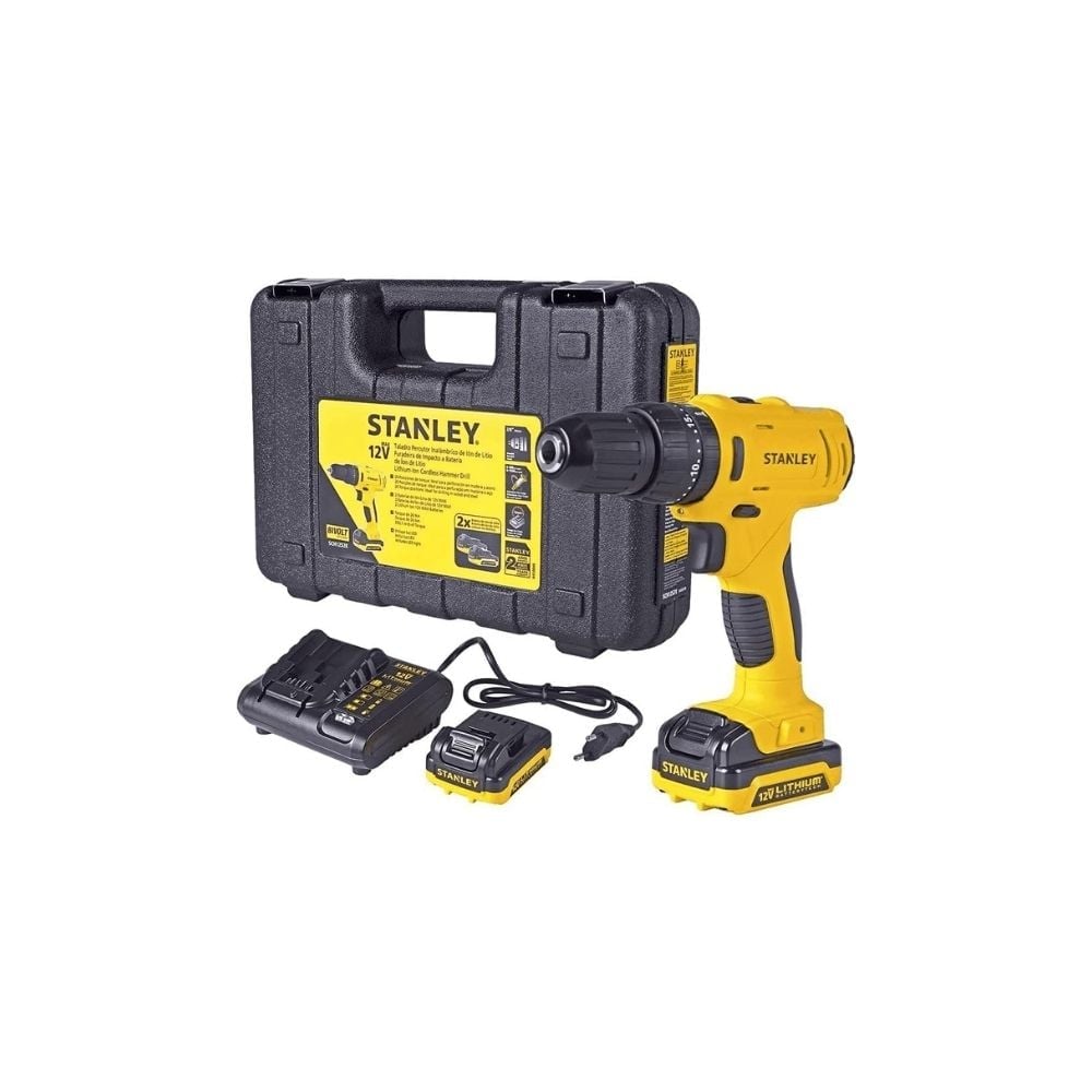Furadeira Parafusadeira Stanley Impacto 3/8" 12V 1.5Ah com Maleta - 2 Baterias | SCH121S2K-BR - imagem 1